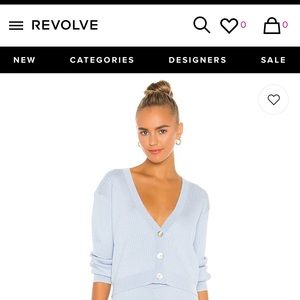 LPA baby blue cardigan cropped cardigan sweater from revolve